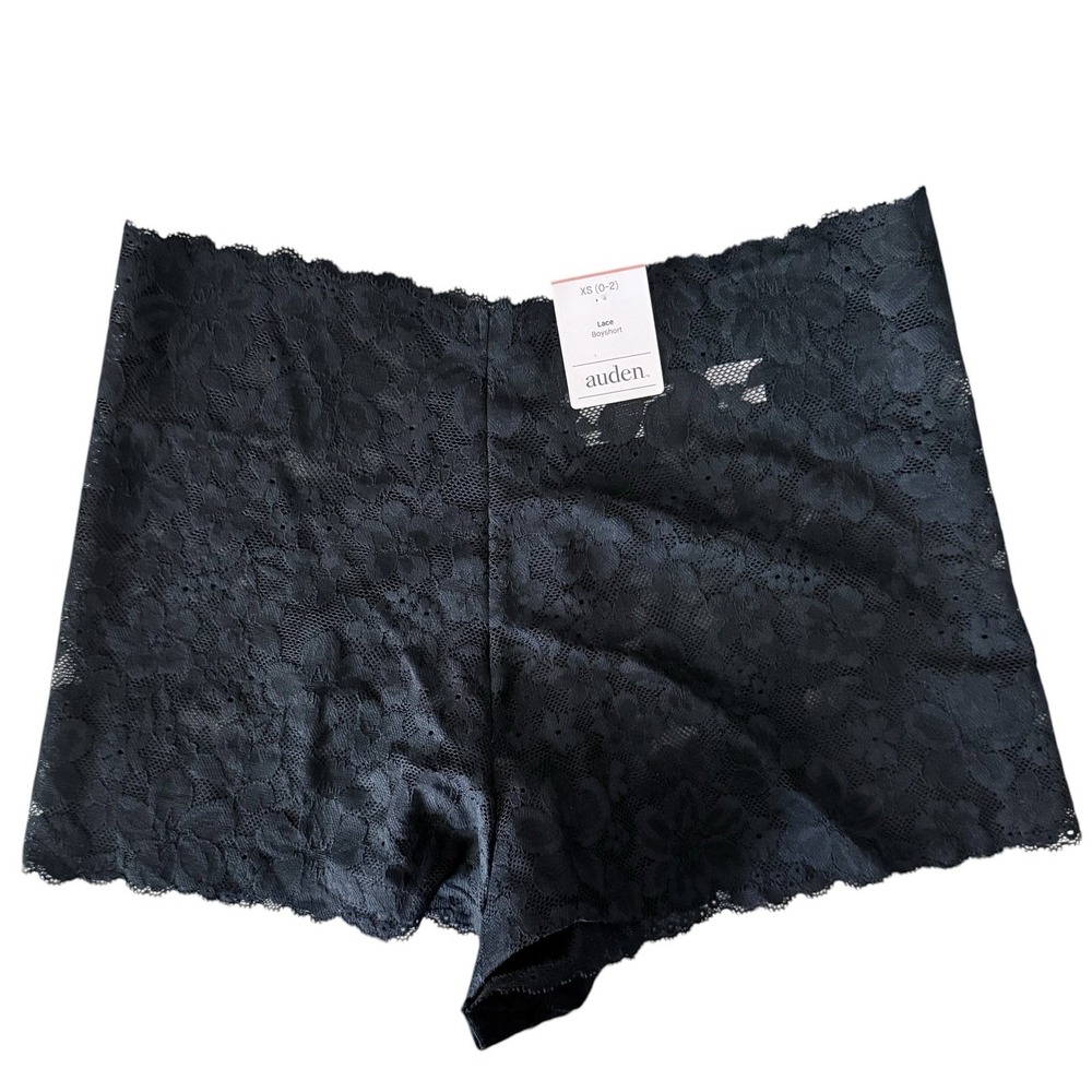 Women's Allover Lace Boy Shorts Underwear - Auden™ Black XS: Mid Rise - Picture 5 of 9